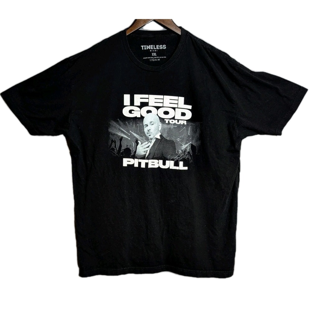 Pitbull I Feel Good Tour 2021‎ T-Shirt XXL Black Concert Timeless Miami Rap Tee